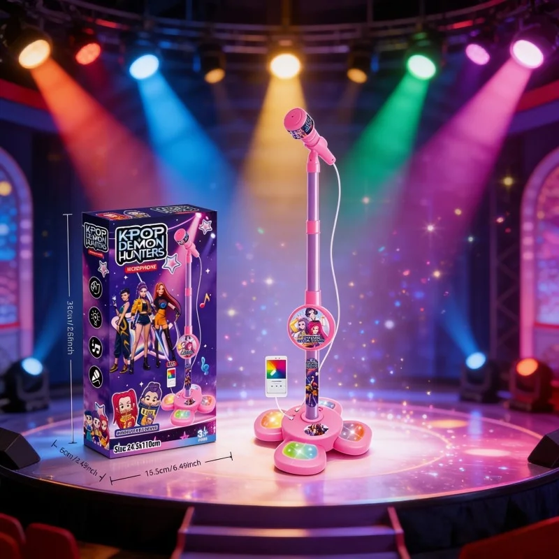 Children's& Karaoke Microphone Guitar with Stand Educational Toy Brain Training Music Gift Suitable for Boys and Girls
