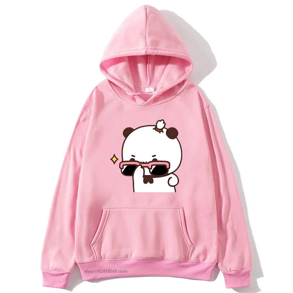 BuBu Is Watching DuDu Weight Lifting Is A Gymnast Hoodie Panda Bear Sweatshirt Couple Clothes Men Kawaii Women Tops Y2k Pullover