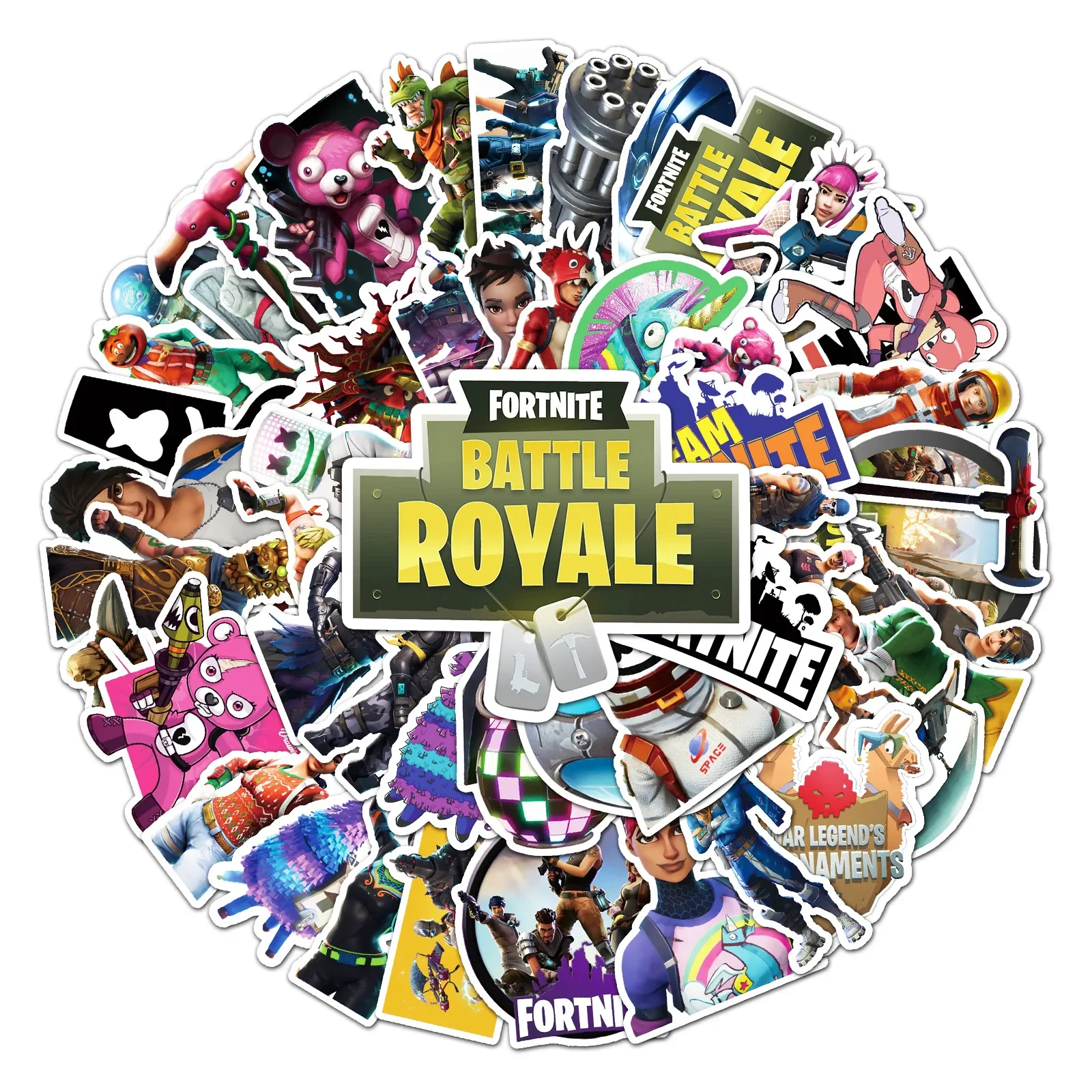 50pcs Fortnite Game Character Suitcase Graffiti Scooter Computer Tablet Cartoon Decoration Waterproof Sticker