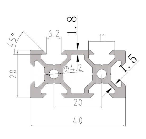 2 teil/los Schwarz V-slot 2040 Europäischen Standard Industrielle Aluminium Legierung Profil 1-1000mm Länge Linear Schiene für DIY 3D Drucker CNC