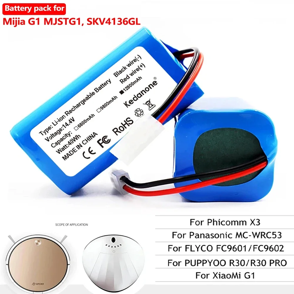 

2024 New 14.4v/14.8v 9800mAh 18650 Li-ion Battery for Xiaomi G1 Vacuum-Mop Essential MJSTG1 Robot Vacuum Cleaner Batteries