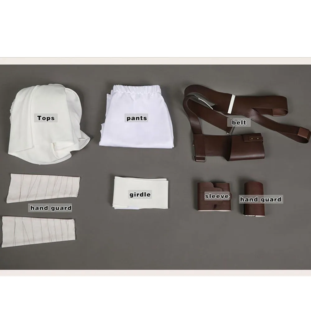 Filmstar Jedi Krieger Rey Cosplay Kostüm Frauen Tops Hosen Gürtel Zubehör Komplett set Jedi Krieger Rollenspiel Anzug Halloween