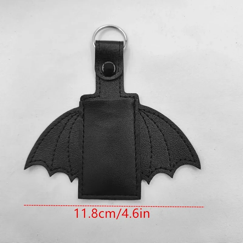 Bat Lipstick Lip Gloss Bag Keychain Holder PU Chapstick Pouch Key Ring Portable Lip Balm Bottle Packaging Cover Key Chain