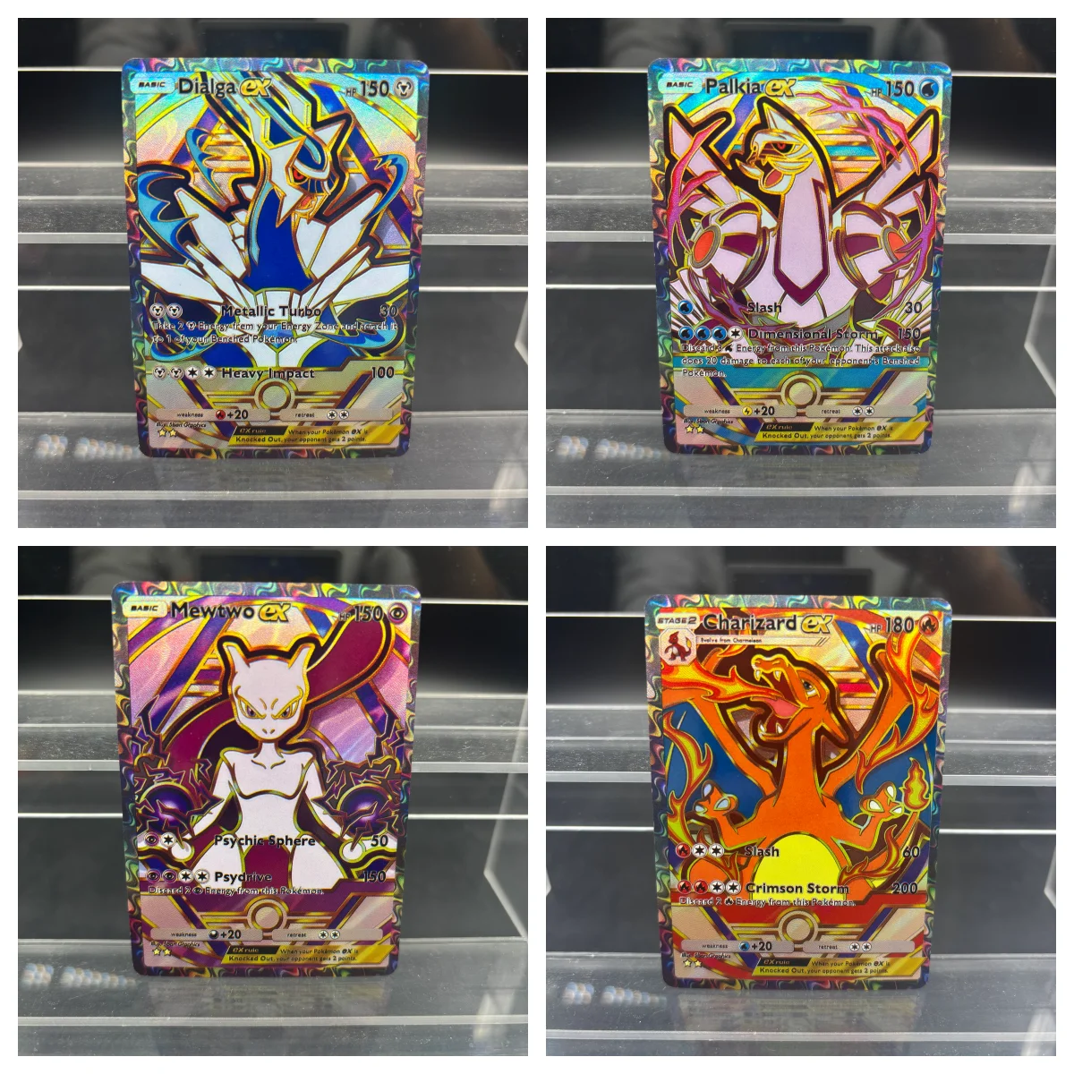 TCG لتقوم بها بنفسك بطاقات جمع الجيب Mew Lugia Eevee Charizard Ho-OH بطاقة واحدة ذاتية الصنع لعبة كلاسيكية بطاقة أنيمي هدية لعبة