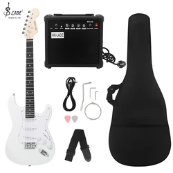 SLADE New 39 Inch Electric Guitar 6 Strings 22 Frets ST Electric Guitar Set Rosewood Fingerboards Electric Guitar with Amplifier