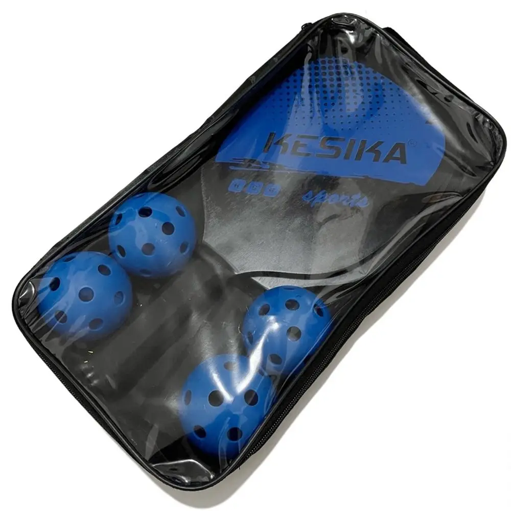 

Poplar Pickle Paddles Rackets Set Non-slip 4 Pickleballs Pickleball Paddles Pickleball Balls with Carrying Bag Child