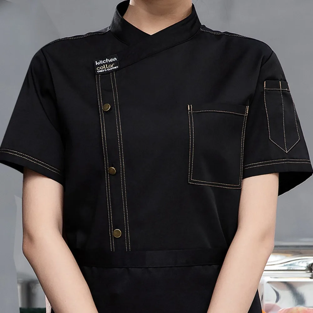 요리사 작업복 반팔 남성 의류 여름 베이킹 및 식사 주방 호텔 매점 의류 얇은