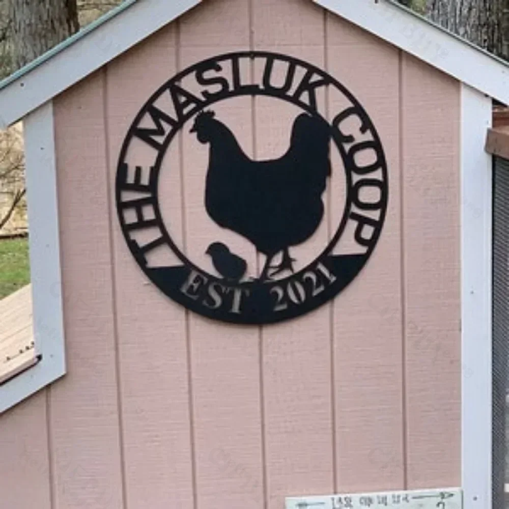 Custom Hen House Sign Our Little Metal Chicken Coop Personalized Chicks Unique Decor Farmyard Charm Animal Haven Memory