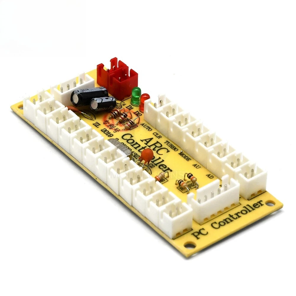 

2 шт. USB-печатная плата с кабелем для кнопок ПК к кнопке управления джойстиком Модуль MAME USB-индикатор аркадного джойстика