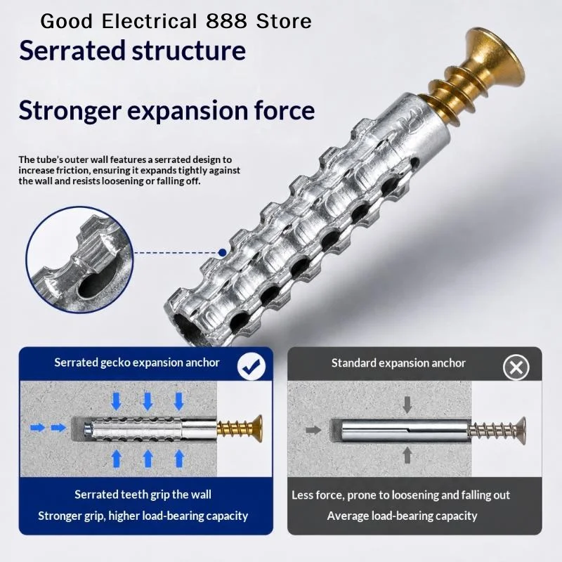 Heavy Duty Self-Tapping Screw And Expansion Tube Anchor Kit Carbon Steel Drywall Concrete Drilling Plug Bolt Fasteners for Home