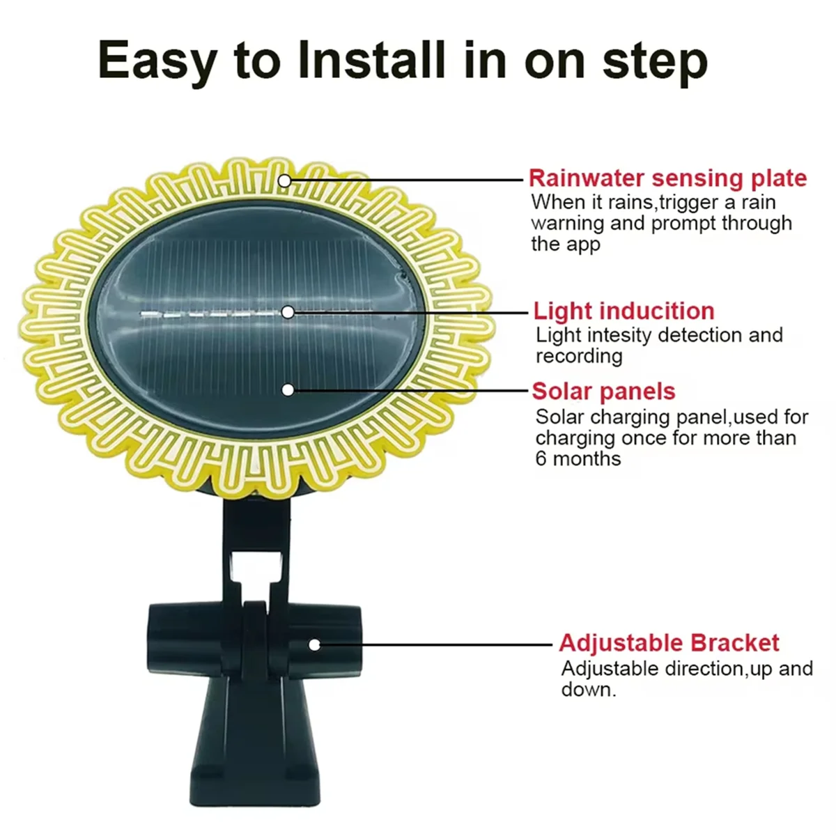 

N445R-Tuya Smart Zigbee Rain Sensor with Light Detector Solar Operated Outdoor Waterproof Rain Detector Remote Control 2Pcs