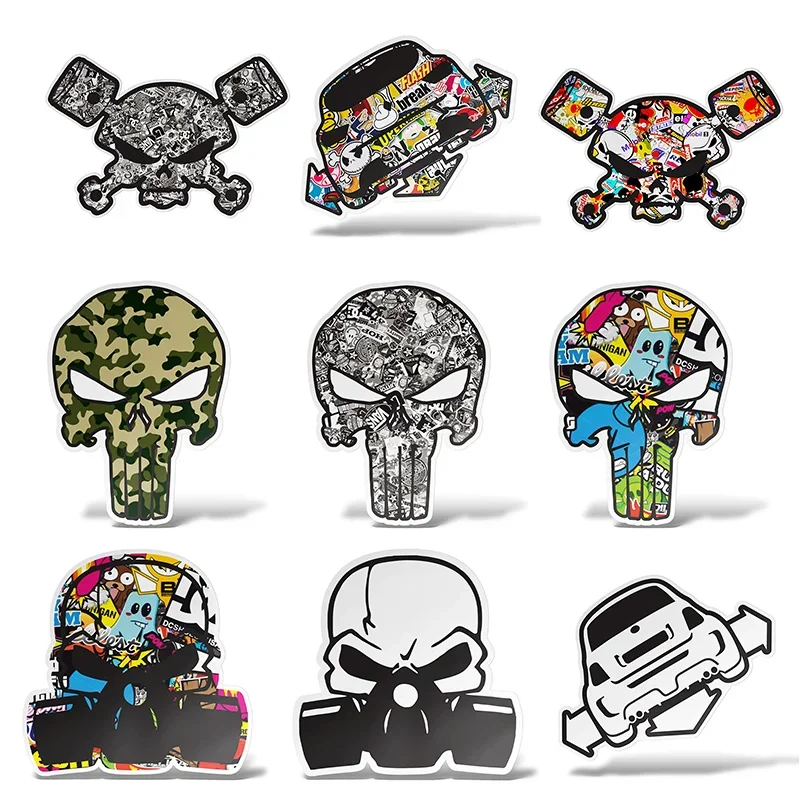 

Fashion Prints Skull Shaped Bomb Sticker PVC Sticker for Car Window Rear Window Motorcycle Scooter Helmet