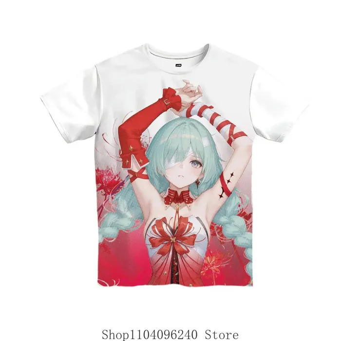 Camiseta de Anime GAME Wuthering Waves Phrolova, camiseta informal de verano para hombre y mujer, camisetas de manga corta con cuello redondo, Anime Ga