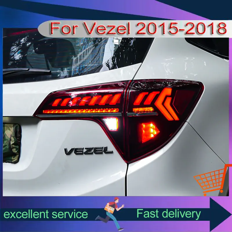 

Автомобильный задний фонарь для Honda HR-V Vezel 2015-2018 модификация Автомобильная сборка Audi обновленная задняя лампа