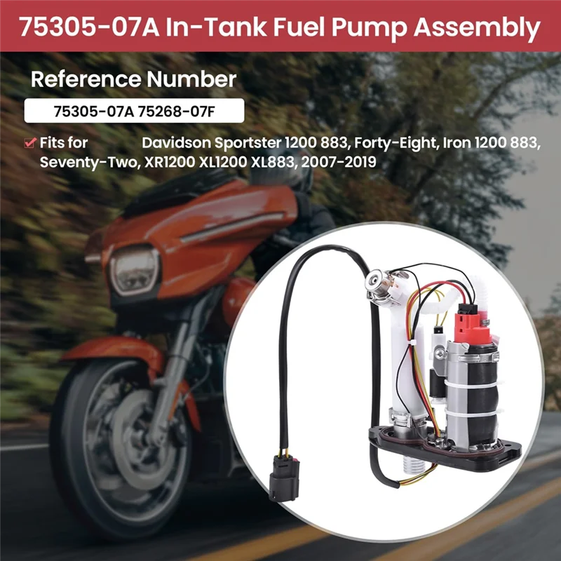 

75305-07A Fuel Pump Assembly Motorcycle Fit For Davidson Sportster 1200 883 2007-2019