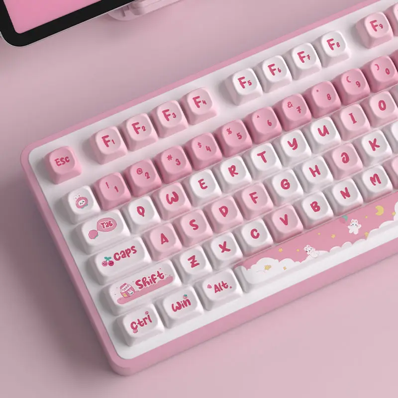 

Snack Bunny Themed 138 Keys Keycaps MOT Profile Dye Sublimation PBT Keycap for Gateron Cherry MX Switches Mechanical Keyboard