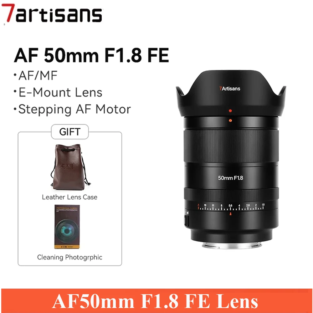 

7artisans AF 50mm F1.8 STM Auto Focus Lens Full-Frame Large Aperture Prime Lens For Sony FE A7R ZVE10 A6000 A7C II Nikon Z Z7II