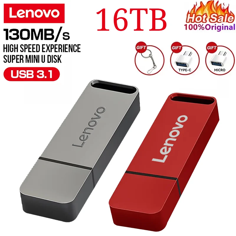 Lenovo 16TB USB Flash Drive 2TB  pendrive usb 2 In 1 Lightning Pen Drive For Iphone Android OTG Pendrive usb   For Ps4 Laptop