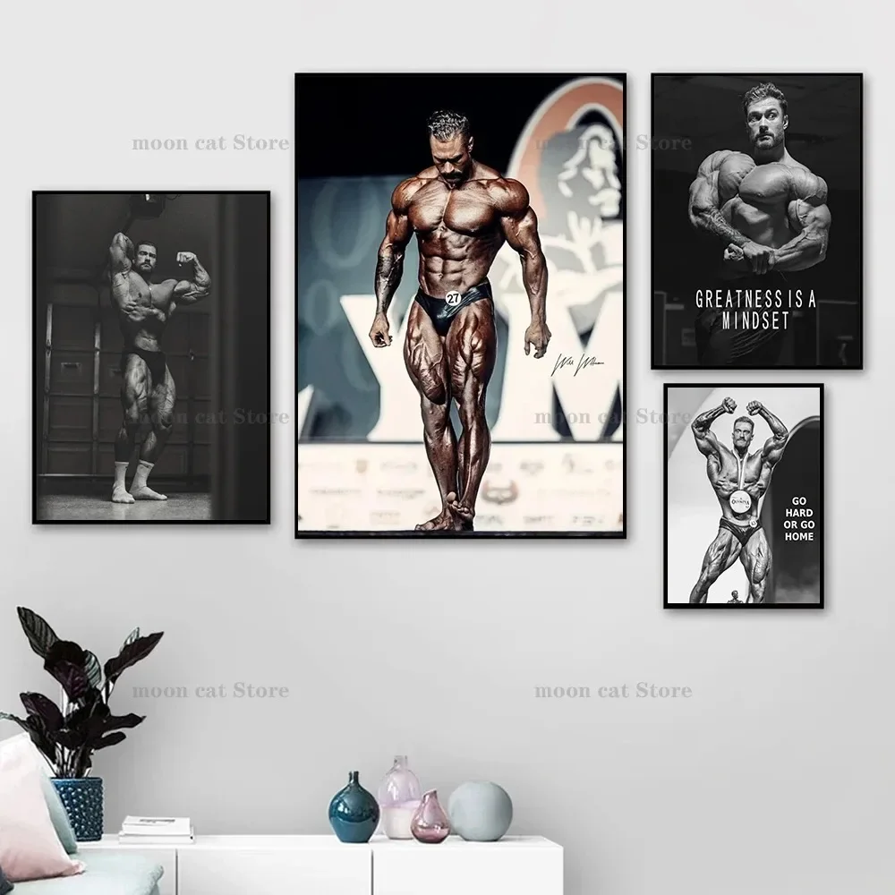 Canvas Painting Chris Bumstead Bodybuilder Fitness Motivational Quotes Poster Muscle Man Wall Art Pictures Home Gym Decor