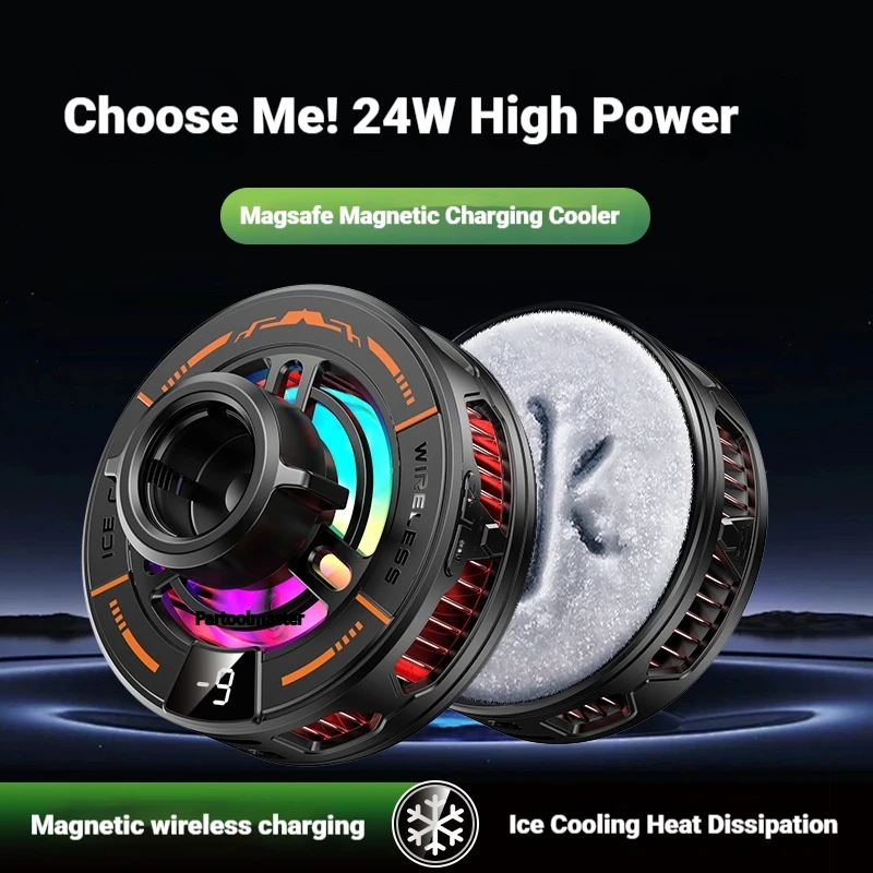 K29 2026 Phone Cooler with Wireless Charging Magnetic Clip Semiconductor Cooling AI Smart Temperature Control Cooling Gadget