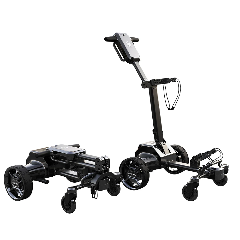 Top of line Electric Golf Trolley Lithium Battery with Remote Control 4 wheels 36-45 holes G5 Automatic Follow me Golf Trolley