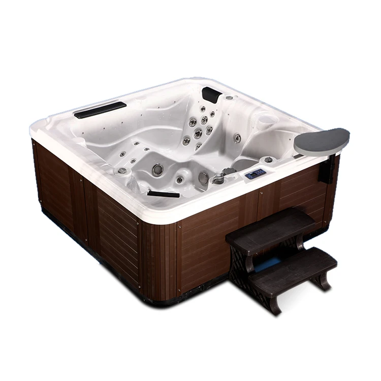 Factory Wholesale Price 5 People Grey Color Cabinet Outdoor Hot Tub