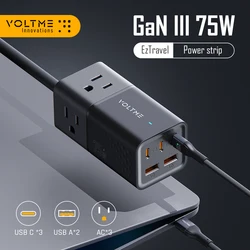 VOLTME 75W Desktop Charger Power Strip Quick Charge USB Type C Fast Charging Station For MacBook iPhone Xiaomi iPad Samsung