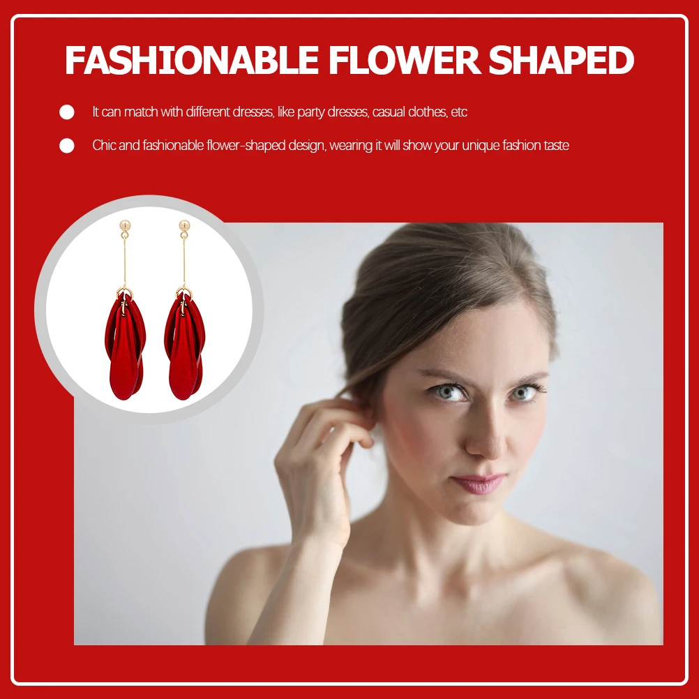 

Flower Ear Pendant Chic Earrings For Women Lightweight Comfortable Daily Wear Party Bridal Ear Jewelry Drop Ornament