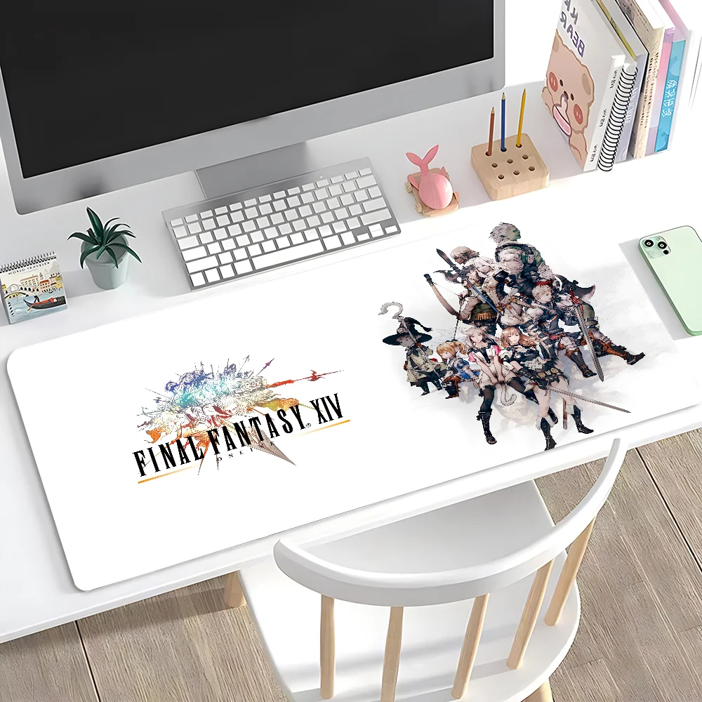 F-Final FantasyES XIV Cool Mousepad Large Anti-Slip Mouse Pad Stitched Edges Mat Durable Desk Laptop Gaming​ Keyboard Pad XXL