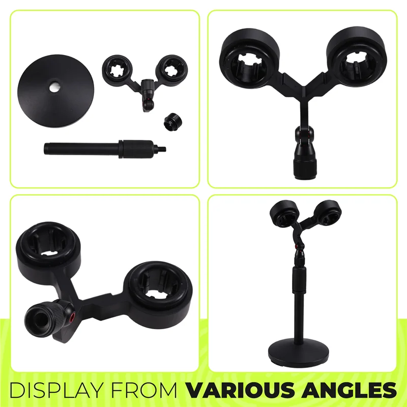 

Dual Microphone Stand Kit For SM57 Universal Twin Support Shock Mount Presidential Microphone Installation