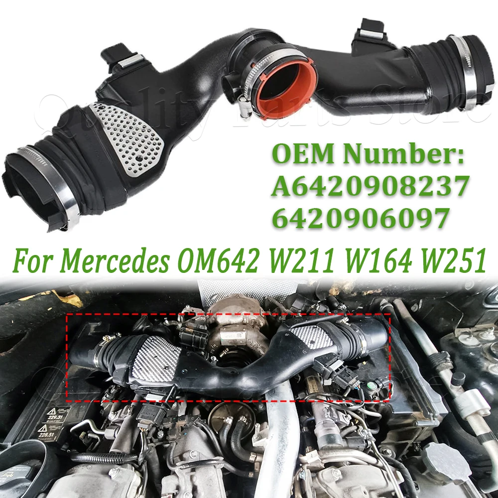 6420908237 New Engine Air Hose Duct With Flow Mass Sensor For Mercedes OM642 W211 W164 W251 A6420908237 6420906097 6420903497