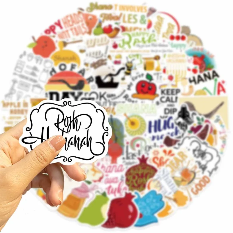 สติกเกอร์ตกแต่งลายการ์ตูนสร้างสรรค์สำหรับปีใหม่ 50 ชิ้น