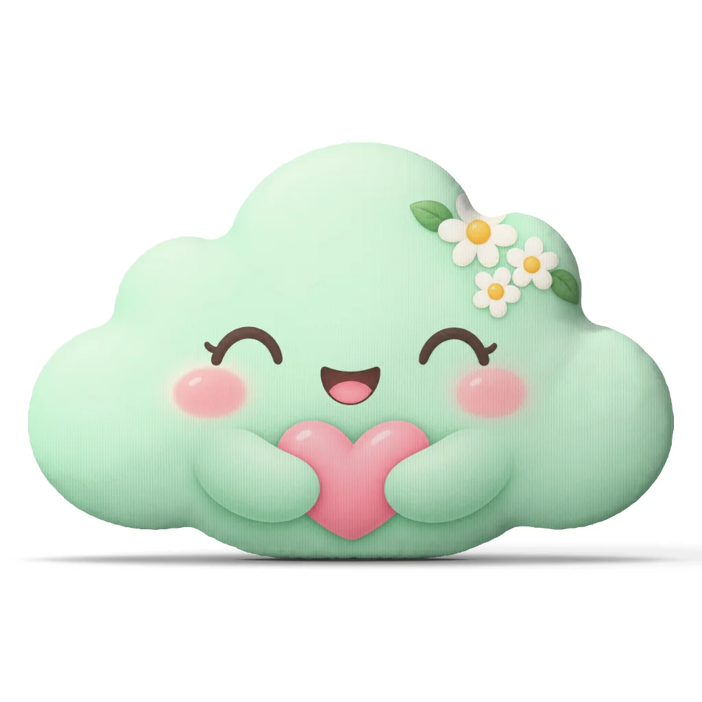 Cute Kawaii Cloud Heart Plush Pillow Stuffed Throw Cushion Romantic Valentine Gift Shaped Sofa Bedroom Home Decor for Her