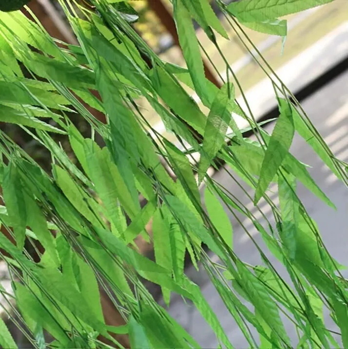 150pcs 1.8M artificial salix leaf  artificial flowers vine diy home garden supermarket decoration vine plant