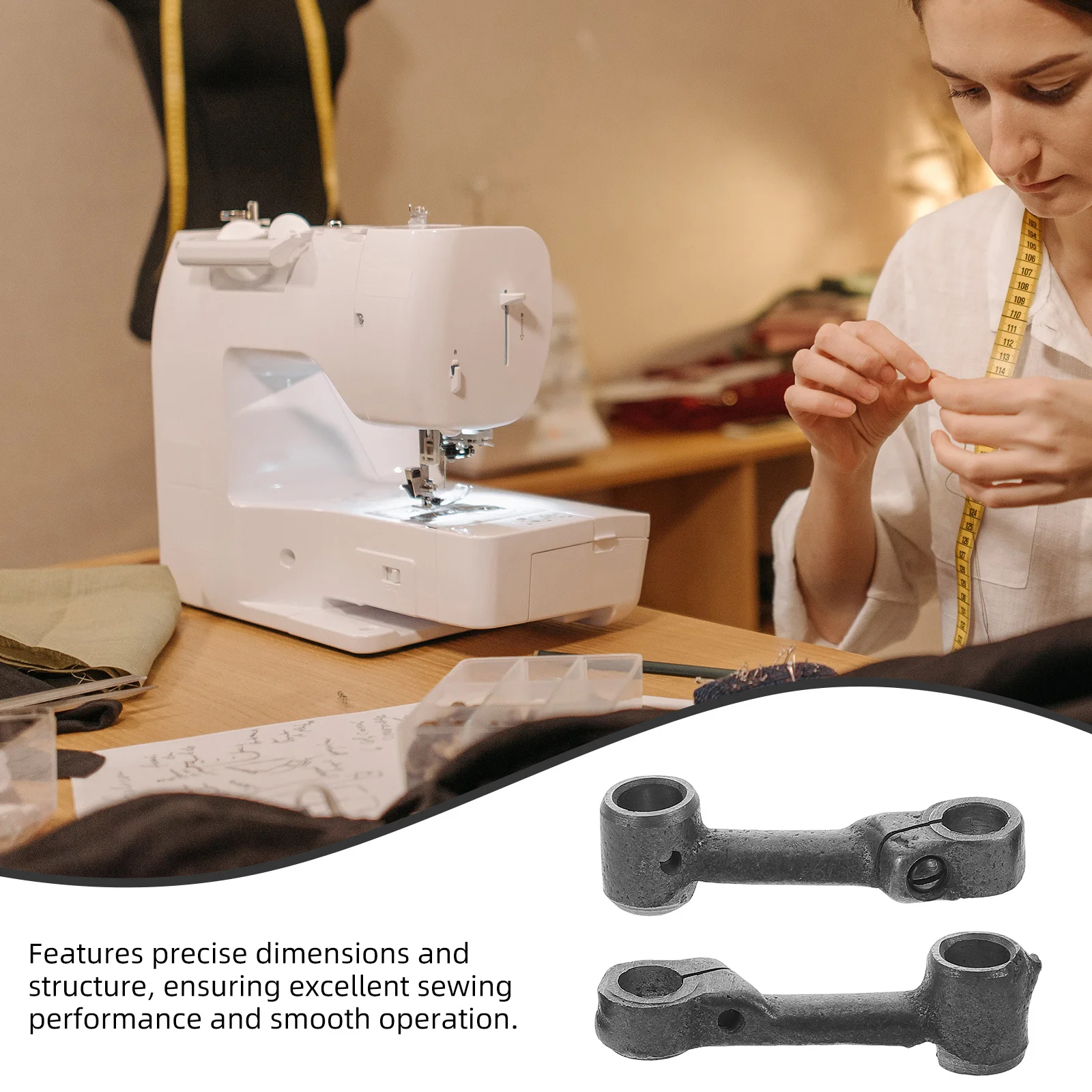 Conjunto de conexión de Pedal de pie, repuesto para máquina de coser de pedal, pieza de reparación de biela pequeña, accesorio duradero, 2 uds.