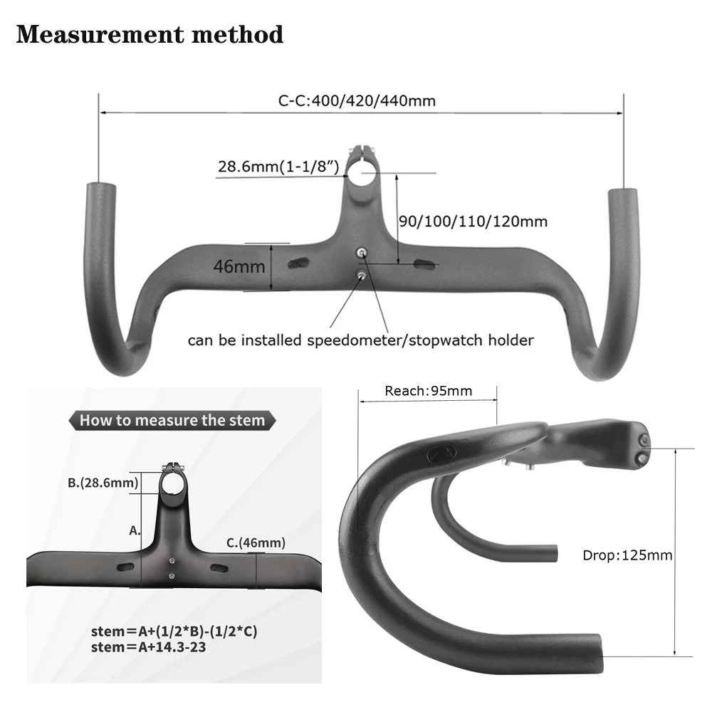 AERONOVA Integrated Carbon Handlebar Road Bike 28.6mm Cycling Bicycle handlebar UD Matte 90/100/110/120mm Bike accessories