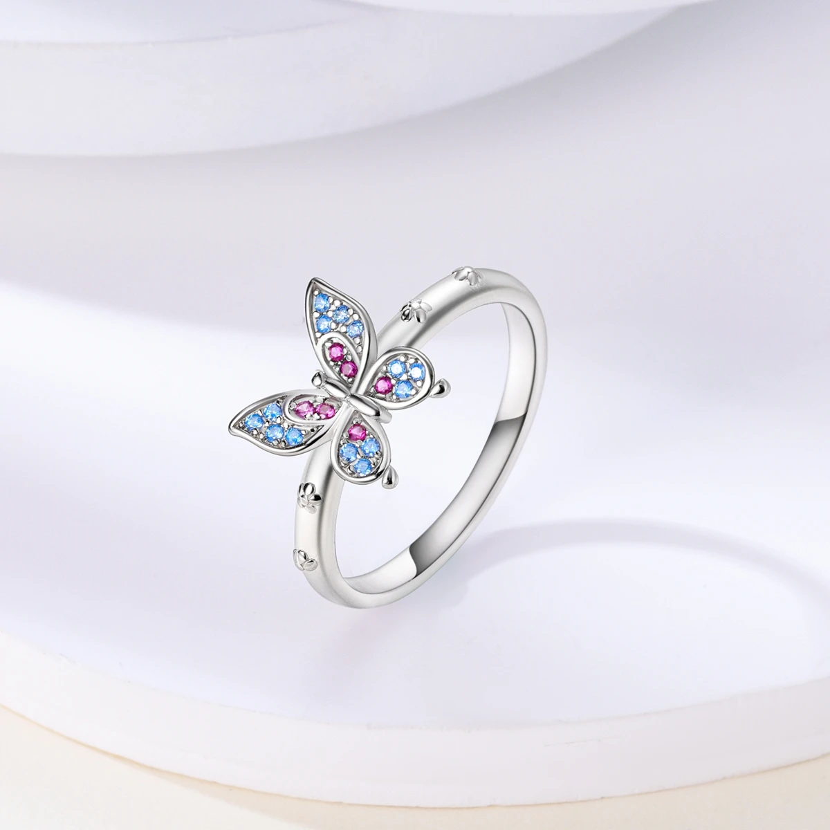 925 Silver Women Finger Rings for Women Original Cocktail Ring Geometric Cubic Zircon Heart Wedding Jewelry