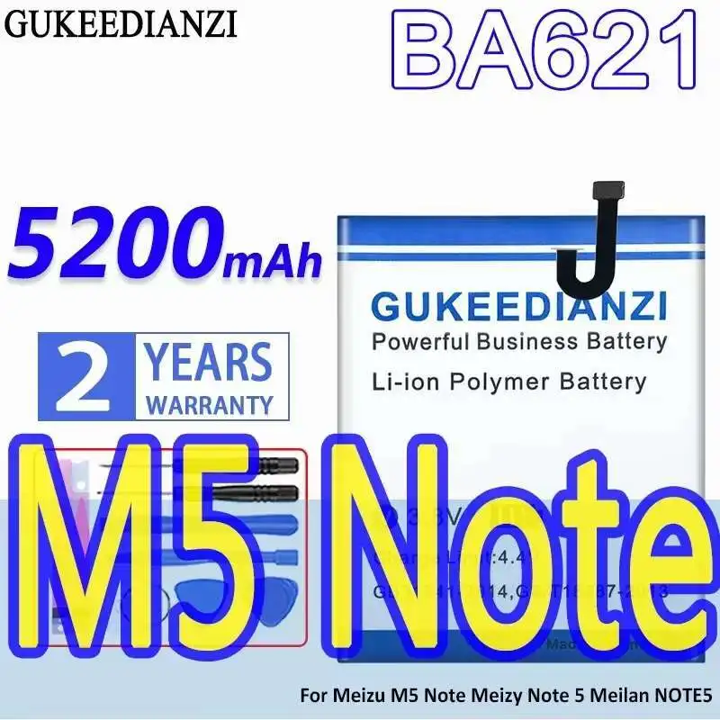 

5200Mah High-Capacity Mobile Phone Battery BA621 For Meizu M5 Note Meizy 5 Meilan NOTE5