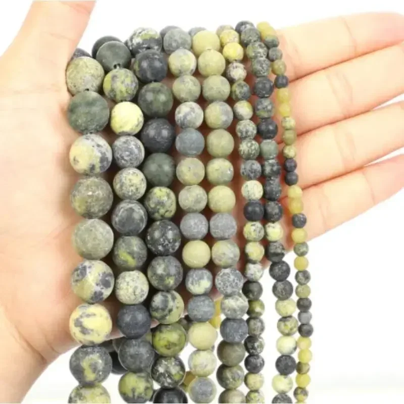 Fashion Natural Stone Frosted  turquoise Charm Loose Bead DIY Round Beads Jewelry Accessories