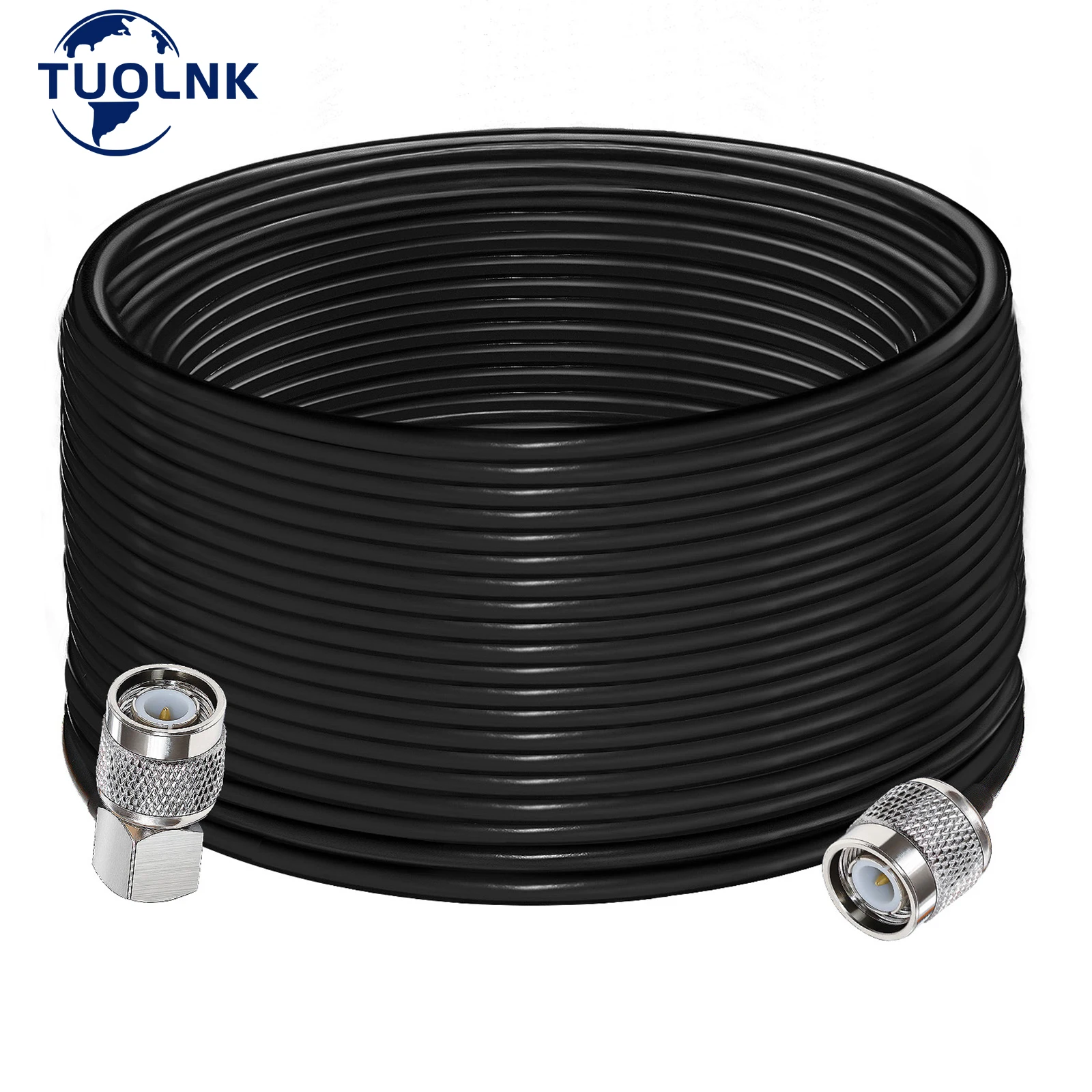 

TNC RG58 Coaxial Cable TNC Male Plug to TNC Male Right Angle WiFi Antenna Extension Cable Low Loss Jumper Cable 10M