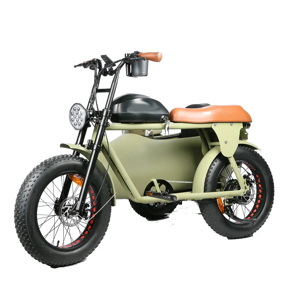 Motocicletta elettrica ad alta potenza 72V 2000W 30AH, triciclo elettrico retrò ad alta resistenza, veicolo elettrico fuoristrada ad alta velocità