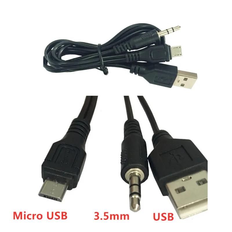Micro USB to 3.5mm+ USB Audio Cable 3.5mm Aux USB2.0 Male Micro 5 Pin USB Portable Speaker Audio Cable