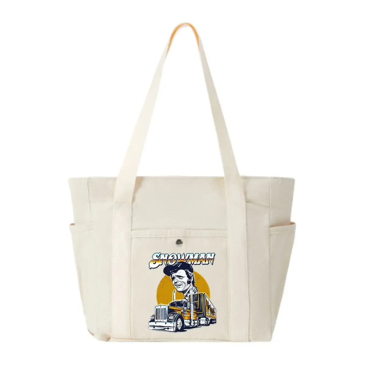 Snowman design with a truck Large Capacity Multi-Pocket Shoulder Bag Office Commute Tote