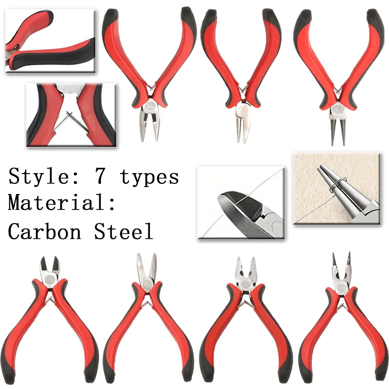 

1 Pcs Professional Long Nose Pliers Set for Jewelry Making, Bent Chain Nose, Wire Cutter, Diagonals for DIY Craft Beading Tools