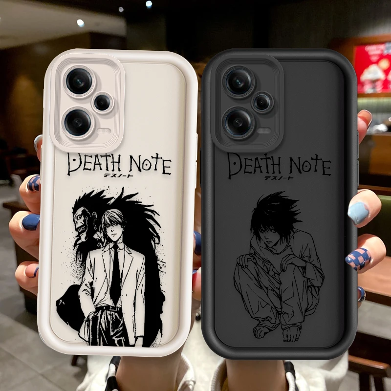 Death Note Yagami Light L For Redmi Note 12 11 10 9 8 7 K50 40 30 20 12 10 9 A C Pro 5G 4G Soft Eye Ladder Phone Case