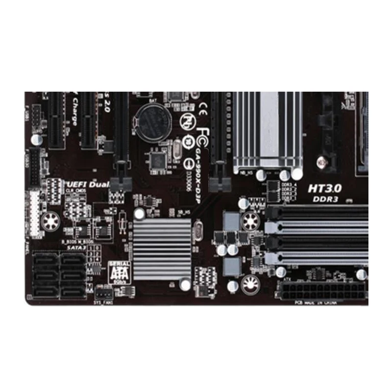 Soquete Mainboard Desktop para AMD, SATA III, USB 3.0, GA-990X-D3P, AM3 + DDR3, 32GB, 990X, 990FX