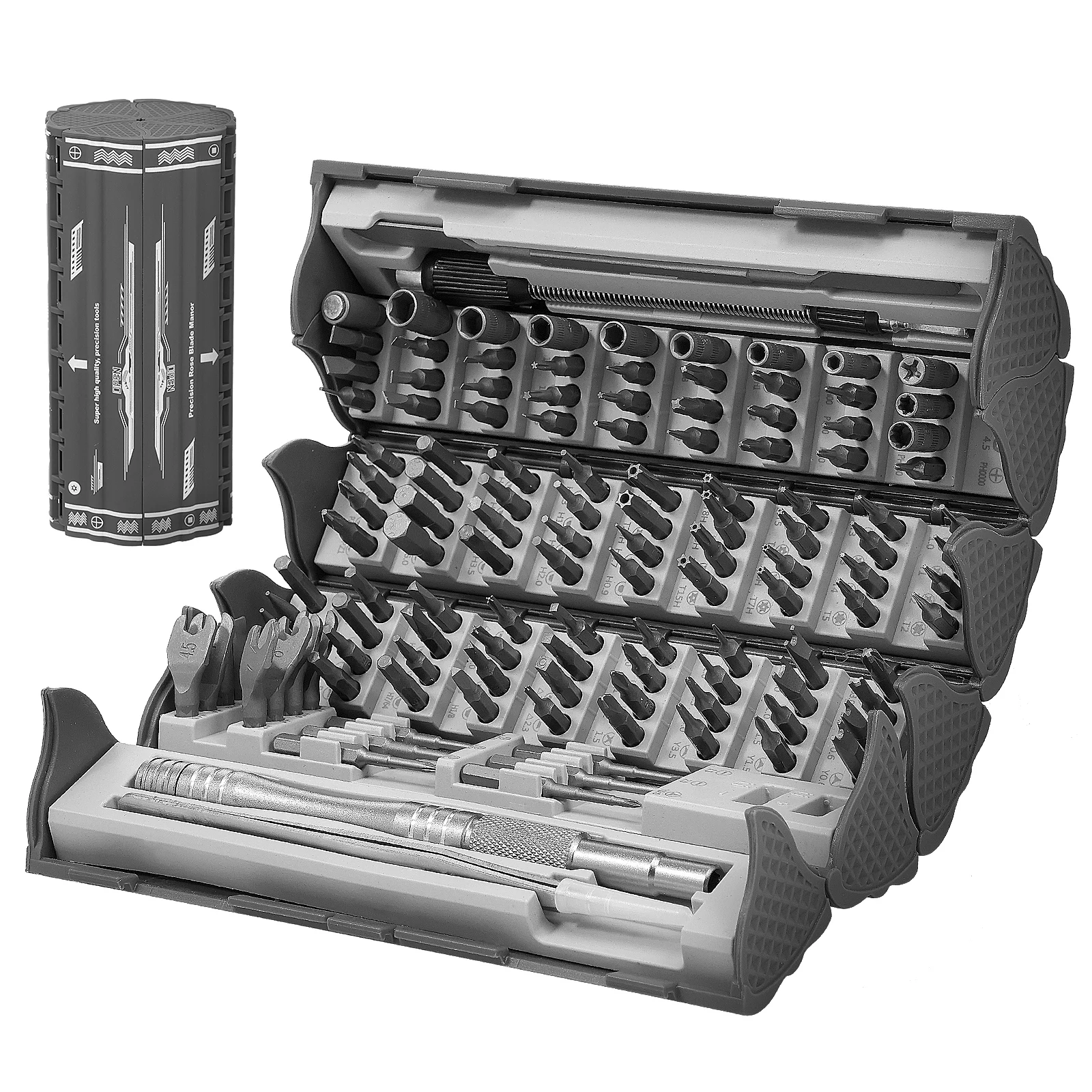 

Набор прецизионных отверток 128 в 1 с магнитными насадками и подставкой, многофункциональный ремонтный инструмент для телефонов, компьютеров, часов, ноутбуков