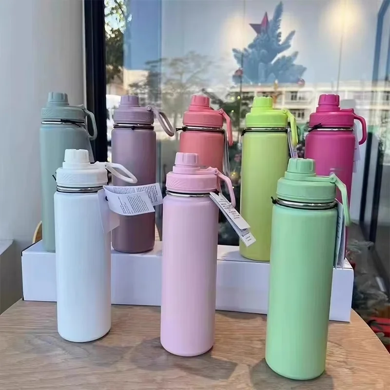 Large Capacity Insulated Water Cup Sports Water Bottles Stainless Steel Vacuum Portable Leakproof Yoga Water Cup Without Logo