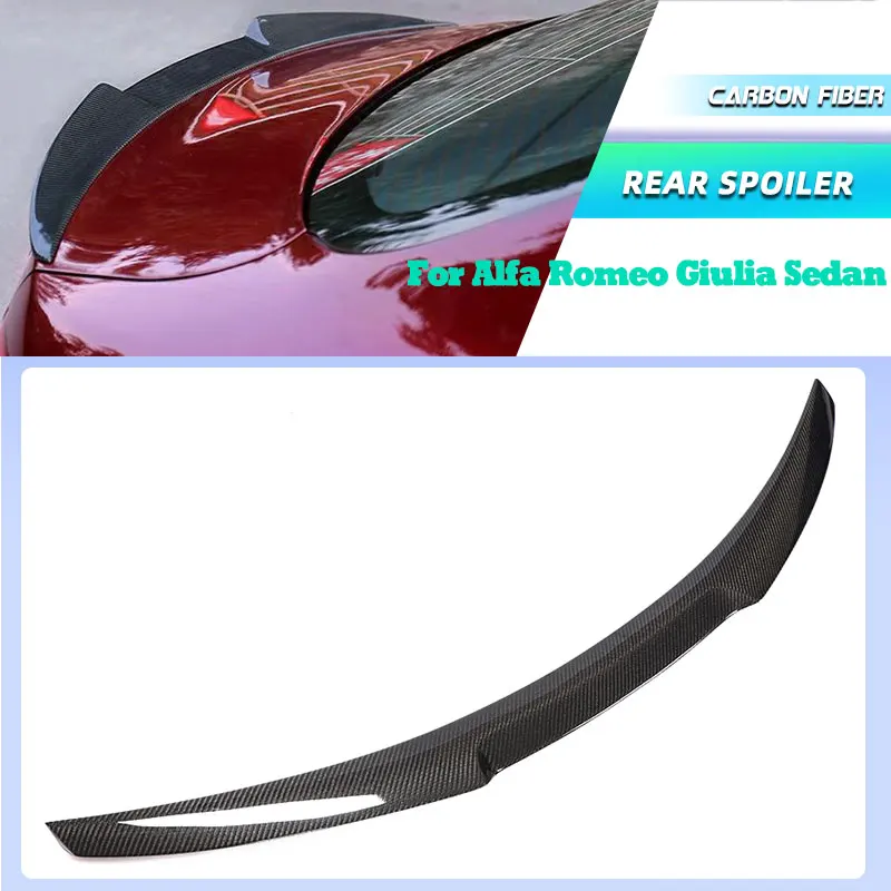 

Full Carbon Fiber Car Rear Trunk Spoiler Wings for Alfa Romeo Giulia Sport TI Base Sedan 2017-2020 Racing Rear Spoiler Wing Lip