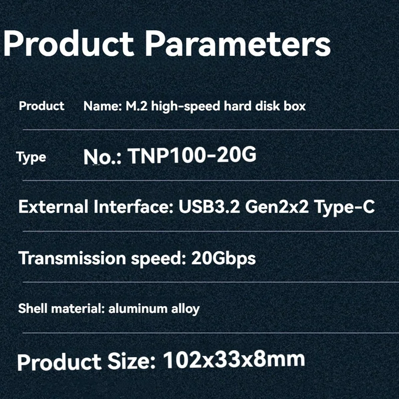 M.2 Nvme SATA SSD Enclosure Adapter Tool-Free USB 3.2 Gen2 20Gbps External Nvme To USB SATA M-Key / B+M Key